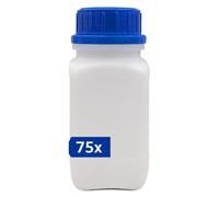 plasteo® 75x 250 ml Bouteille à col large avec bouchon à vis Bouteille de laboratoire Bouteille pour produits chimiques apte au contact alimentaire avec homologation pour matières dangereuses absolume