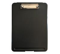 Plastic Clipboard with Pen Holder, Stable Writing Surface Menu Holder, A4 | Durable plastic clipboard with pen holder, ideal for A4 docs and notebooks in office settings Noir