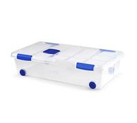 Plastic Forte Boîte de rangement transparente avec roulettes 30 l