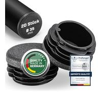 Plasticmetall Lot de 20 bouchons à lamelles ronds en polyéthylène de 35 mm de diamètre - Structure d'érosion radio - Pour tube en acier inoxydable, tube en aluminium, pour cache tube vide, tube rond
