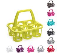 PLASTIFIC Lot de 6 porte-bouteilles en plastique avec poignée - Pour bar, extérieur, pique-nique, fête - Vert