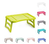 Plastific Plateau avec Pieds Pliable pour Petit Déjeuner ou Déjeuner au Lit | 51 x 33 cm, Taille Unique (Vert)
