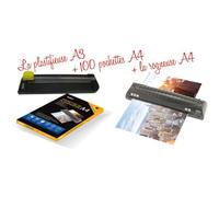 Plastifieuse A3, A4, A5, A6, A7 Avec 100 Feuilles A4 + Rogneuse 5 Feuilles Texet