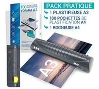 Plastifieuse A3 A4 A5 A6 A7 pack avec 100 pochettes A4 et rogneuse A4 G