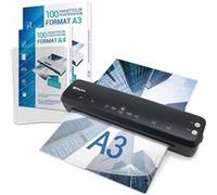 Plastifieuse A3 A4 A5 A6 A7 Pro Rapide à chaud à froid jusqu’à 2x125 microns Pack avec 100 Pochettes A4 + 100 pochettes A3