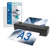 Plastifieuse A3 A4 A5 A6 A7 Pro Ultra Rapide à chaud à froid jusqu’à 2x150 microns température réglable Pack avec 100 Pochettes A4 Noir G