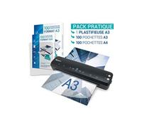 Plastifieuse A3 A4 A5 A6 A7 Pro Ultra Rapide à chaud à froid jusqu'à 2x150 microns Pack avec 100 Pochettes A4 + 100 pochettes A3