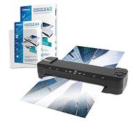 Plastifieuse A3 A4 A5 A6 A7 Pro Ultra Rapide à chaud à froid jusqu'à 2x150 microns Pack avec 100 Pochettes A4 + 100 pochettes A3