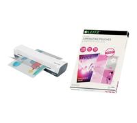 Plastifieuse Leitz iLAM Home - Plastifieuse A3 pour la Maison, Préchauffage Rapide en 3 Minutes, Pochettes de 75-125 Microns, Lot de Pochettes pour Plastifieuse A4 Inclus, Coloris Blanc, 74320001