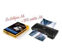 Plastifieuse Pro A4, A5, A6, A7 Avec 200 Feuilles A4 75 Microns Par Face Texet