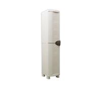 SPACESAVER 35 PLASTIKEN Armoire haute 1 Porte avec étagères - l 35 x p 45 x h 184 cm - Gamme Space SAVER - Intérieur et Extérieur