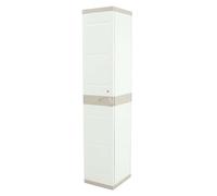 Plastiken Armoire haute 1 porte 180 x 35 cm Plastique blanc avec penderie et 2 étagères