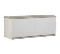 Plastiken Coffre de rangement 450L, usage intérieur et extérieur, avec roulettes et système de verrouillage, couleur beige