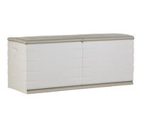 Plastiken Coffre de rangement 450L, usage intérieur et extérieur, avec roulettes et système de verrouillage, couleur beige