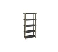 PLASTIKEN Étagère Haute 88 cm - 5 tiroirs Bicolore - Noir et Taupe