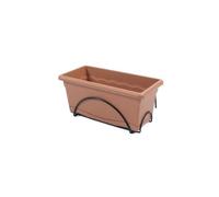 Plastiken Jardiniere 40x20cm Avec Plateau Et Support Balcon - Terracotta Marron