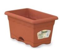 Plastiken Jardinière rectangulaire + soucoupe - Rouge