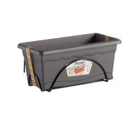 PLASTIKEN Jardiniere 50x20cm avec plateau et support balcon - Anthracite anthracite G