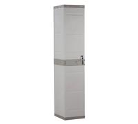 Plastiken Armoire Haut de Garde-robe PLASTIKEN - 1 Porte, 180 x 35 cm - Plastique Blanc - Avec Penderie et 2 Étagères