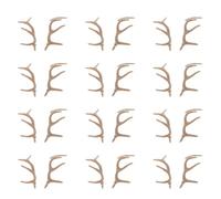 Plastique Bois de Cerf Ambiance Noël, 12 Paires pour Bonhomme | Déco Vintage Khaki, 9x3x0,4cm, Surface Lisse, Facile à Coller, pour Accessoires Photo
