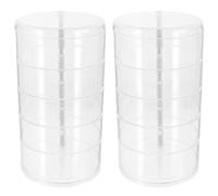 Plastique Boîte de Rangement Rotative à Cinq Couches 2 Pièces | Organisation Multi-niveaux, Capacité Généreuse, Légère et Robuste, pour Cordons, Chargeurs, Fiches et Prises
