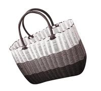Plastique, Panier de Rangement Tressé avec Poignée, 34x24x14cm | Fabrication Manuelle, Bords Soigneusement Tressés, Transport Léger pour Fruits, Provisions, Linge ou Objets Quotidiens