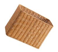 Plastique Panier Haut Étroit Rotin, Imitation Rangement | Organisateur de Bureau Pratique, Couleur Kaki, Style Rustique Simple, pour Fruits et Légumes