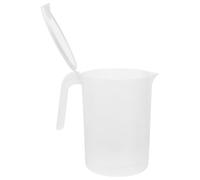 Plastique Pichet à Boissons et Couvercle avec Poignée 2000ml | Ouverture Large, Facile à Ouvrir Nettoyer, Beige, pour Pique-niques et Fêtes, Service de Jus