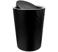 Plastique Poubelle de Bureau Portable avec Couvercle Noir 10 L | Style Simple, pour Papiers Usagés et Déchets Culinaires, Appartement ou Rangement dans Meuble, Légère