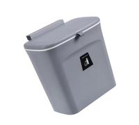 Plastique Poubelle Murale Suspendue, Ouverture Double, avec Couvercle | Fixation sur Panneaux de Porte de Moins de 2,5cm, Anneau Presse-paquet, Gain de Place, Fermeture Anti-odeur
