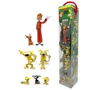 Plastoy Coffret tubo de 7 figurines la famille Marsupilami, Spirou et Spip - Résine - 2 à 5 cm