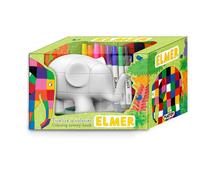 Plastoy- Elmer Tirelire A Colorier, 80073, Blancn
