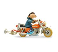 Plastoy Gaston Lagaffe Figurine Gaston et la Moto Sapetoku - Résine - 11 cm