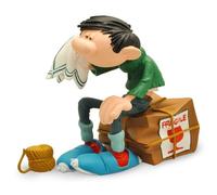 Plastoy Gaston Lagaffe Figurine Gaston fatigué sur Carton Fragile - Résine - 12 cm