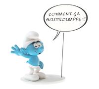 Plastoy Les Schtroumpfs Figurine Schtroumpf Grognon collection Bulles "Comment ça Schtroumpfe ?" - Résine - 17 cm