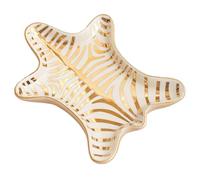 Plat à bagues, plateau à bijoux en céramique en forme de peau de tigre, 15 x 11, 4 x 1, 8 cm, plateau bijoux rayé doré, support décoratif pour collier, bague, boucle d'oreille et plus encore, bibelot