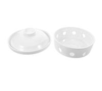 Plat à Brie en Céramique avec Couvercle et Base Chauffe-Bougie | Format 20,7x20,7x13,5cm, Surface Émaillée Lisse, Service Élégant pour Buffet, Pique-Niques ou Réception