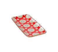 Plat à cake en céramique multicolore, à motifs - Chehoma, Bohemian - 30x15x3 cm