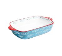 Plat à cocotte Plat de cuisson en céramique profonde, bol riz cuit au fromage, assiette poisson domestique, plat sous glaçage à Double oreille, four micro-ondes disponible Plaques de four