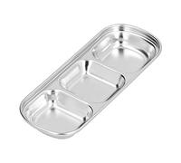Plat à Condiments Résistant à la Corrosion, Sauce Hot Pot, Plat à Grille Divisée pour les Cuisines Professionnelles, en Acier Inoxydable 304 (3 cavités)