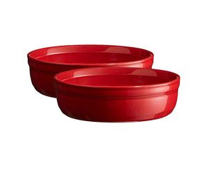 Plat à crème brûlée 12 cm, set de 2 pièces, rouge bordeaux, Emile Henry