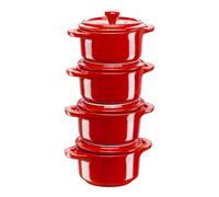 Plat à four 10 cm, set de 4, rouge, céramique, Staub
