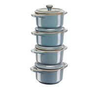 Plat à four 10 cm, set de 4, turquoise, céramique, Staub