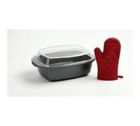 Plat à four avec couvercle et Gants 32cm Noir Kaiserhoff KH8648