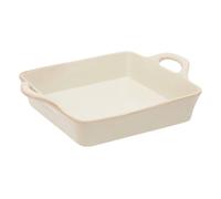 Plat à Four Carré en Grès "Terre Inconnue" 31cm Beige