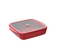 Plat à four carré en verre borosilicate avec couvercle Grenat 1,6 L Pebbly