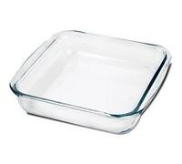 Plat à four carré, plat à tarte, moule de cuisson en verre, capacité 1.8 L - Longueur 24.8 x Profondeur 22.2 x Hauteur 5.2 cm -JUANIO- Transparent G