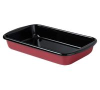 Plat à four de 36 x 21,5 cm, émaillé, rouge, dimensions : 40 x 32,5 x 5,7 cm