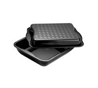 Dr. Oetker Plat à gratin 1301 – Acier émaillé rectangulaire 42 x 34 x 13 cm avec couvercle