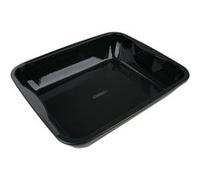 FM Professional 9209 Plat de four, plat émaillé, plaque cuisson four, plat à gratins, plat à four XXL, plaque four, Acier émaillé, Noir, 40 x 34 x 8 cm